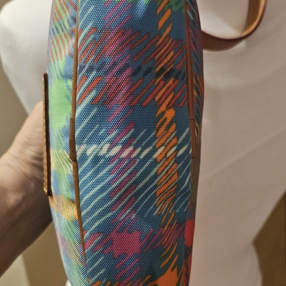 Dooney & Bourke Vintage Crossbody Plaid Handbag Zip Top Colorful Purse - Picture 5 of 9